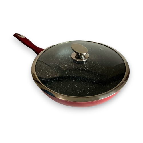 Márvány bevonatú wok (32cm) - Silver Royal Diamond - SR-8032-piros